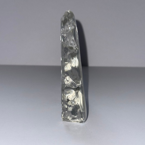 St. Joseph and Baby Jesus 4" Clear Glass Frosted Embossed Religious Paperweight - Picture 2 of 6